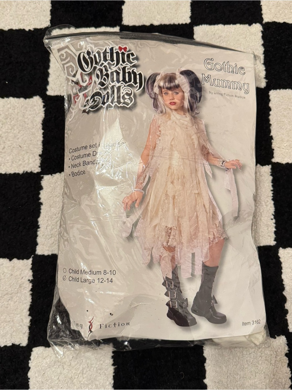 Gothic Baby Dolls Mummy Kids Costume Size Large